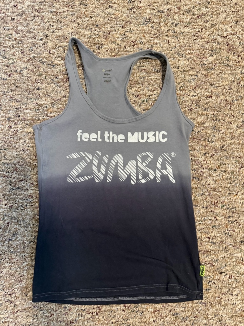 Zumba Fitness Instructor Gray Racerback Workout Tank